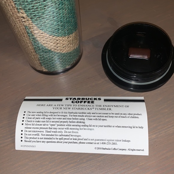 🆕 Starbucks 2010 Brown and Green Made in USA Hemp Tumbler - Picture 11 of 11